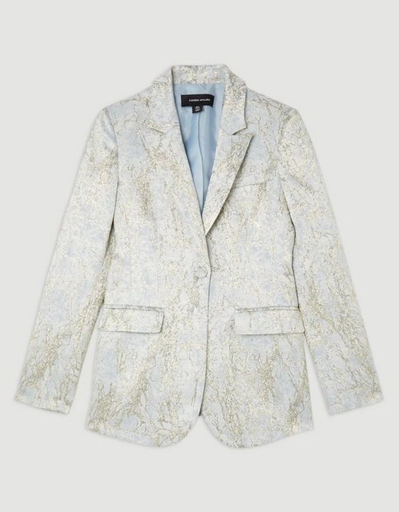 Tailored Jacquard Single Breasted Jacket