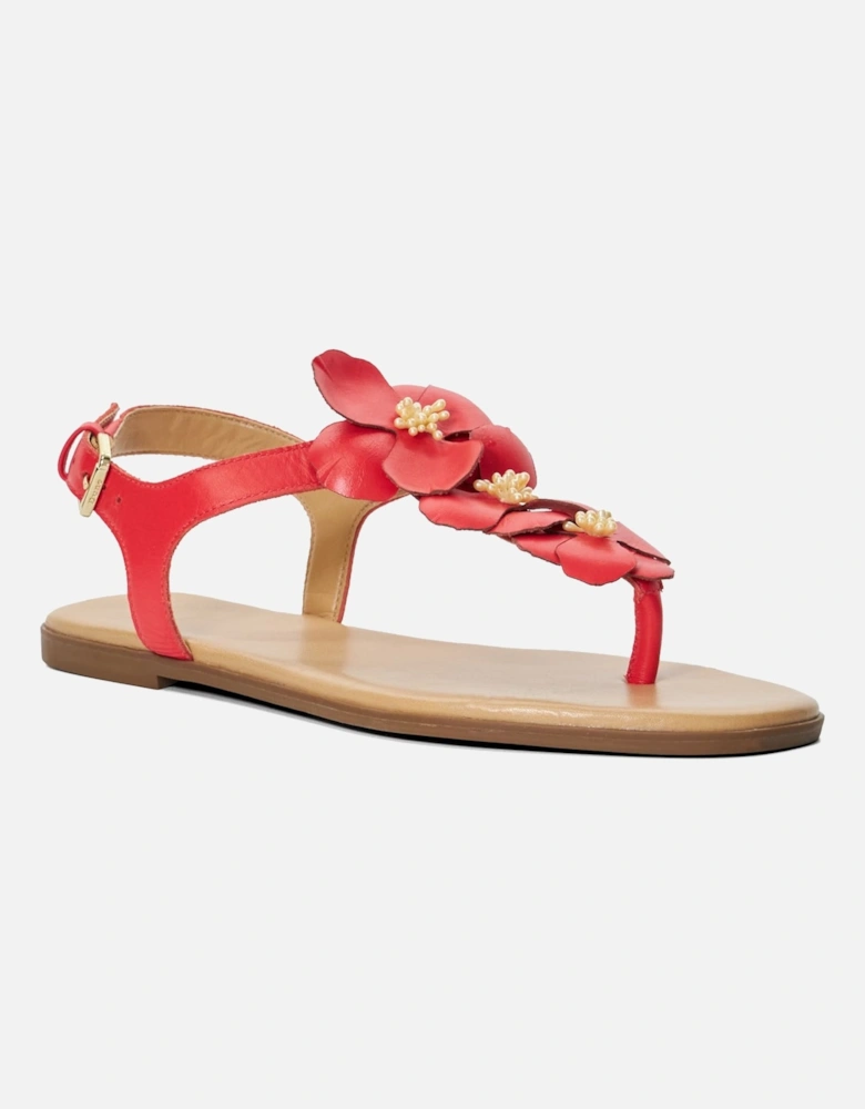 Ladies Linaria - Floral Embellished Toe-Post Sandals