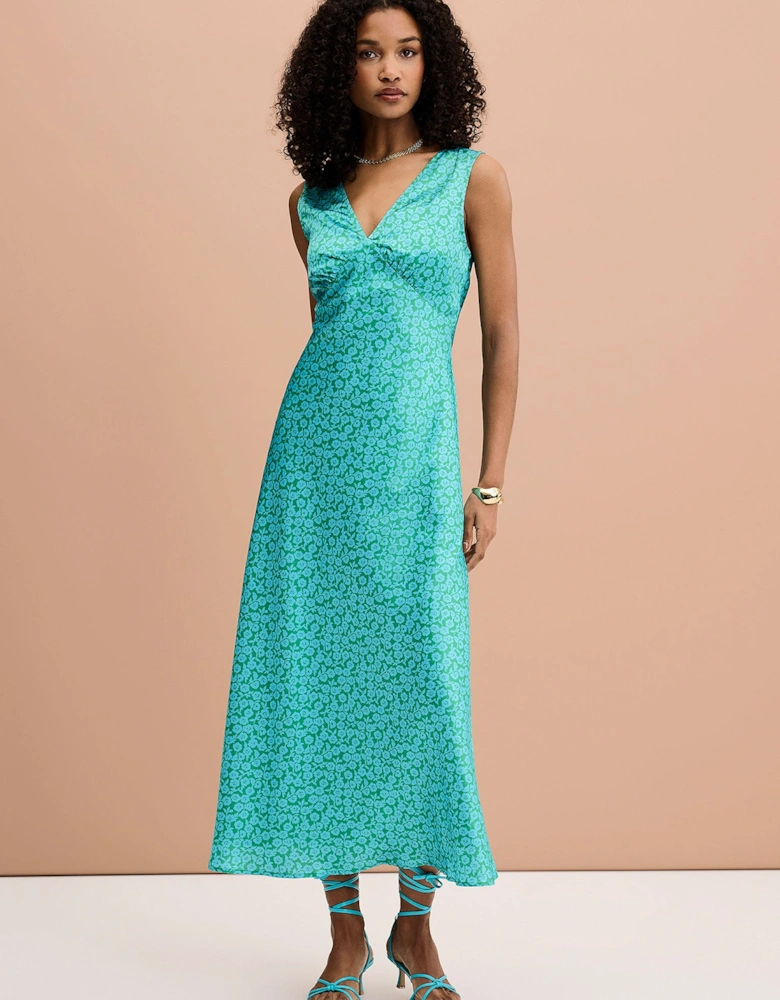 Iris Maxi Dress in Green Print