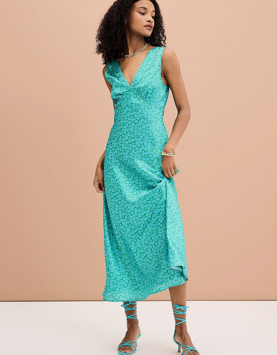 Iris Maxi Dress in Green Print