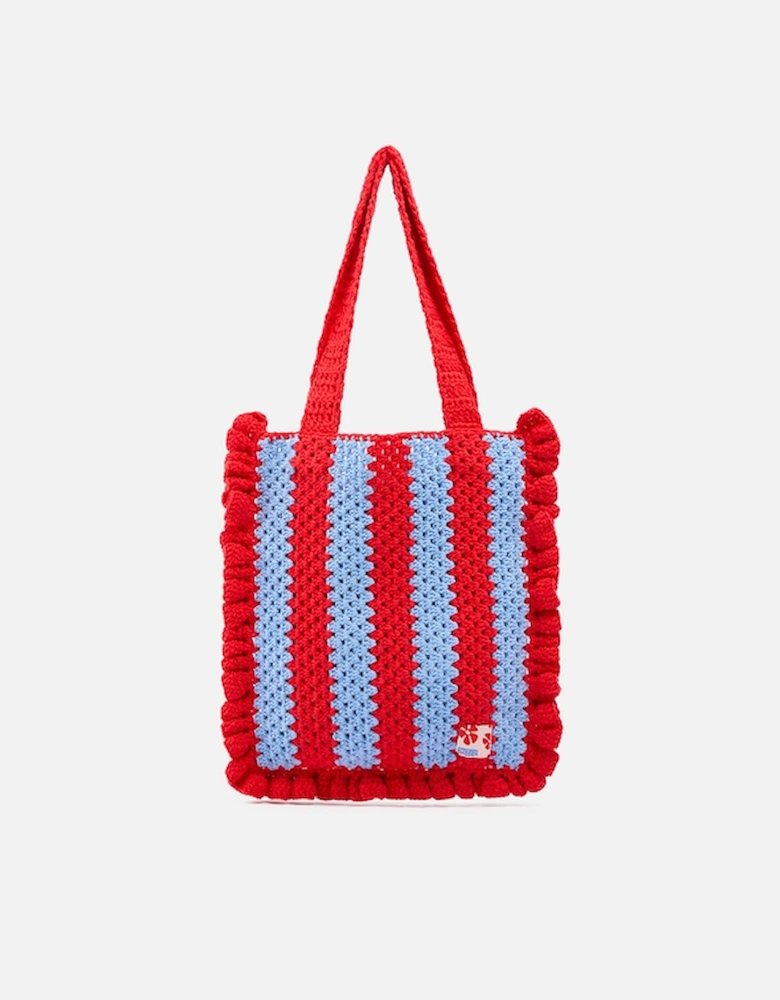 Frill Striped Crochet Bag
