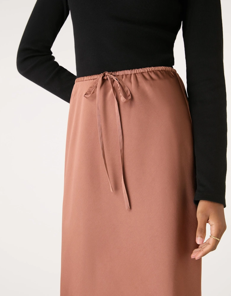 Flora Puddle Maxi Skirt in Bronze