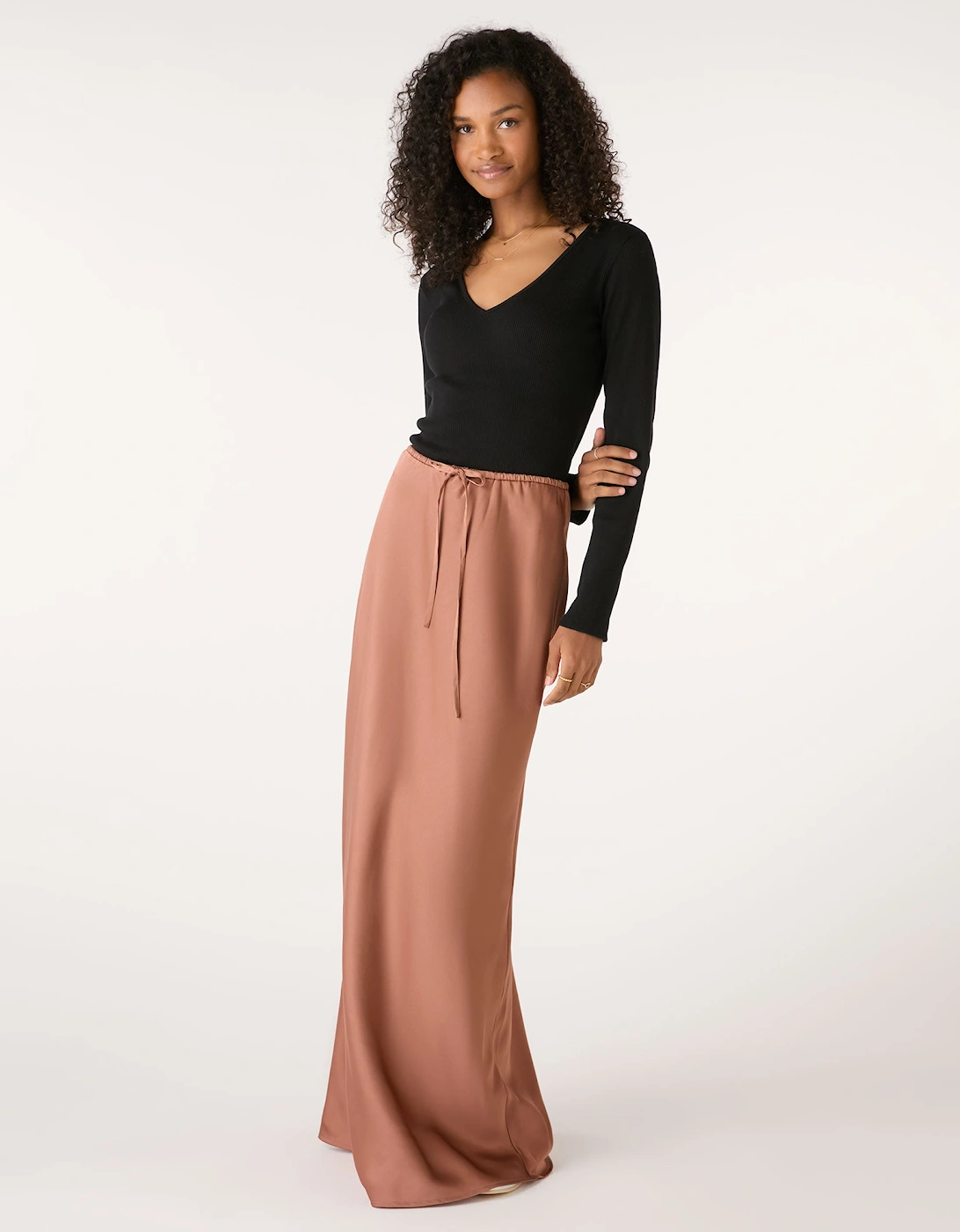 Flora Puddle Maxi Skirt in Bronze