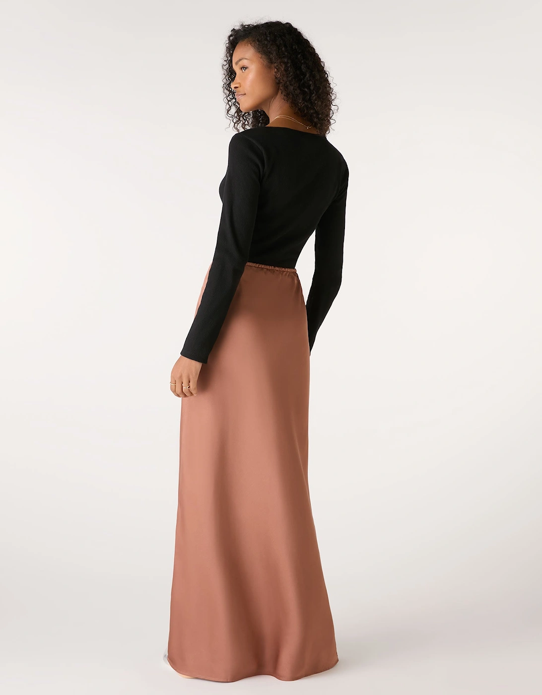 Flora Puddle Maxi Skirt in Bronze