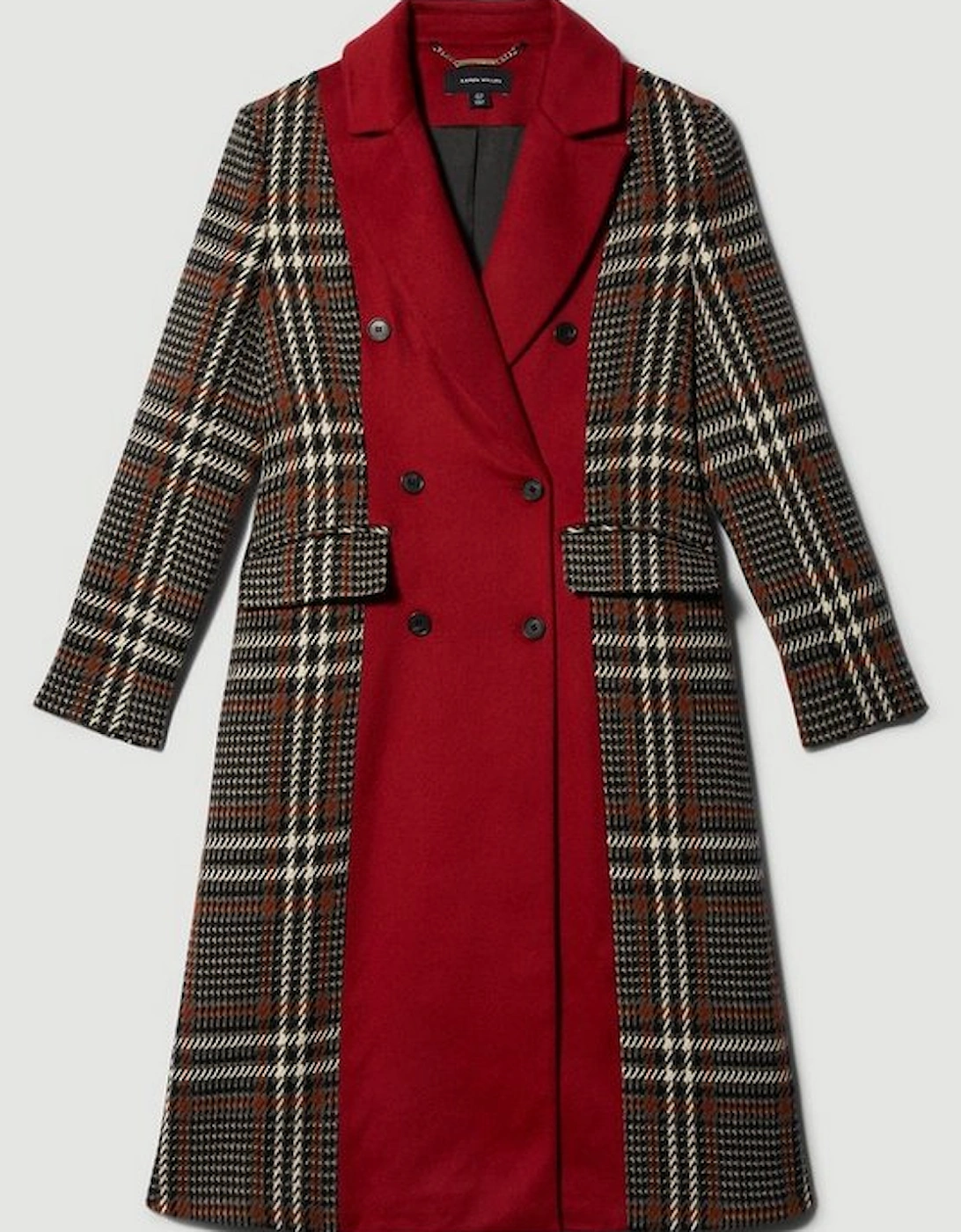 Italian Manteco Wool Colourblock Tweed Coat
