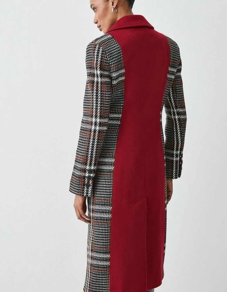 Italian Manteco Wool Colourblock Tweed Coat