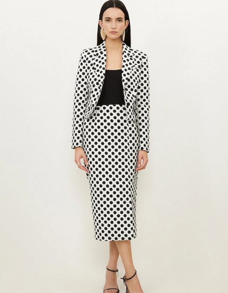 Petite Tailored Jacquard Spot Single Breasted Jacket