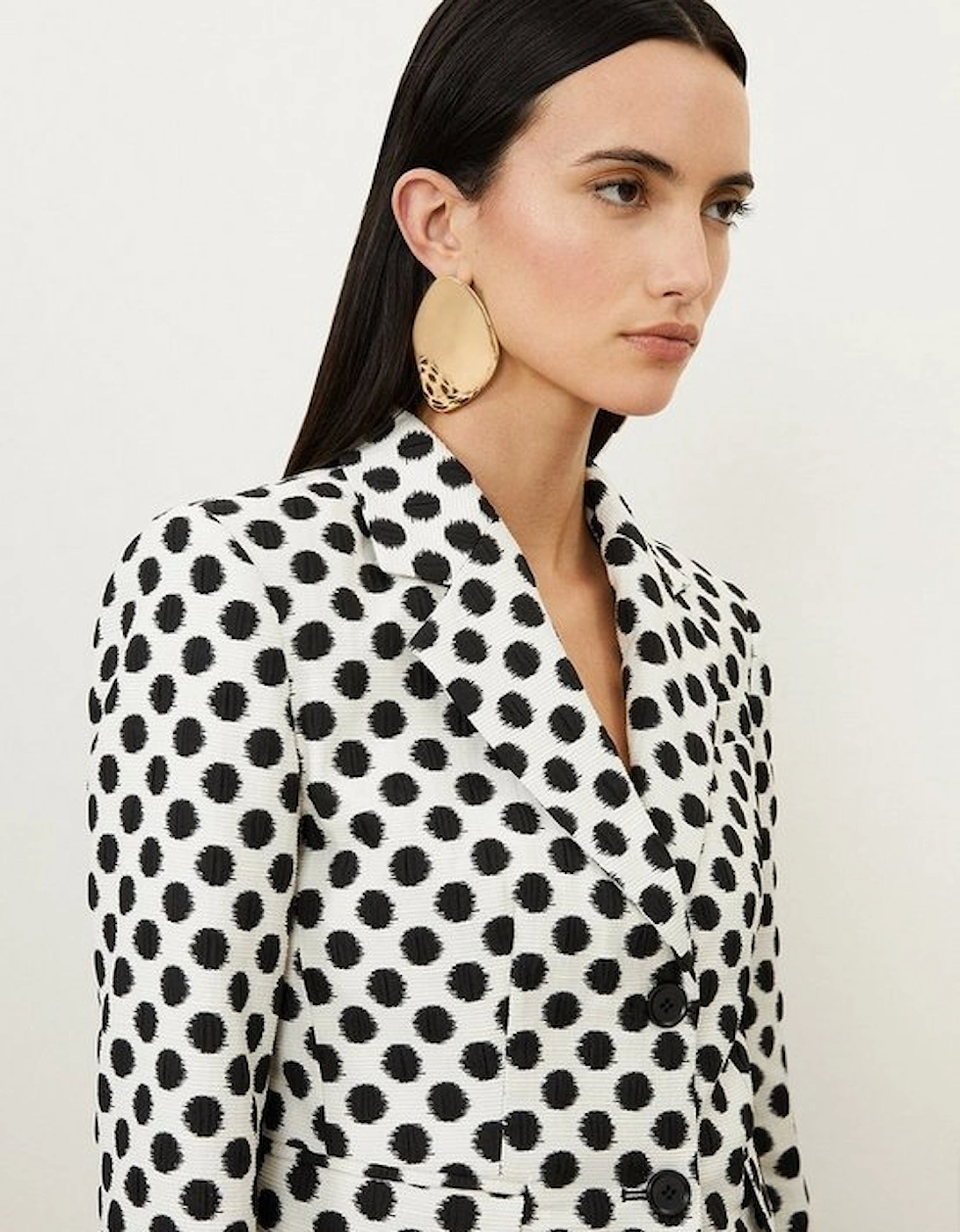 Petite Tailored Jacquard Spot Single Breasted Jacket