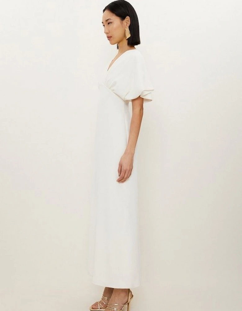 Petite Fluid Tailored Waterfall Sleeve Maxi Dress