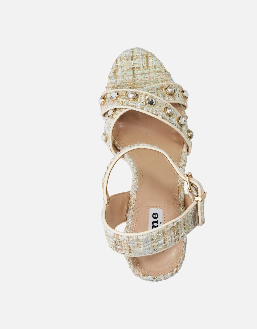 Ladies Kays - Pearl-Strap Raffia Wedge Sandals