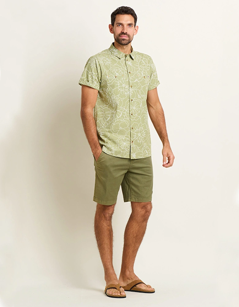 Men's Linear Floral Shirt Green