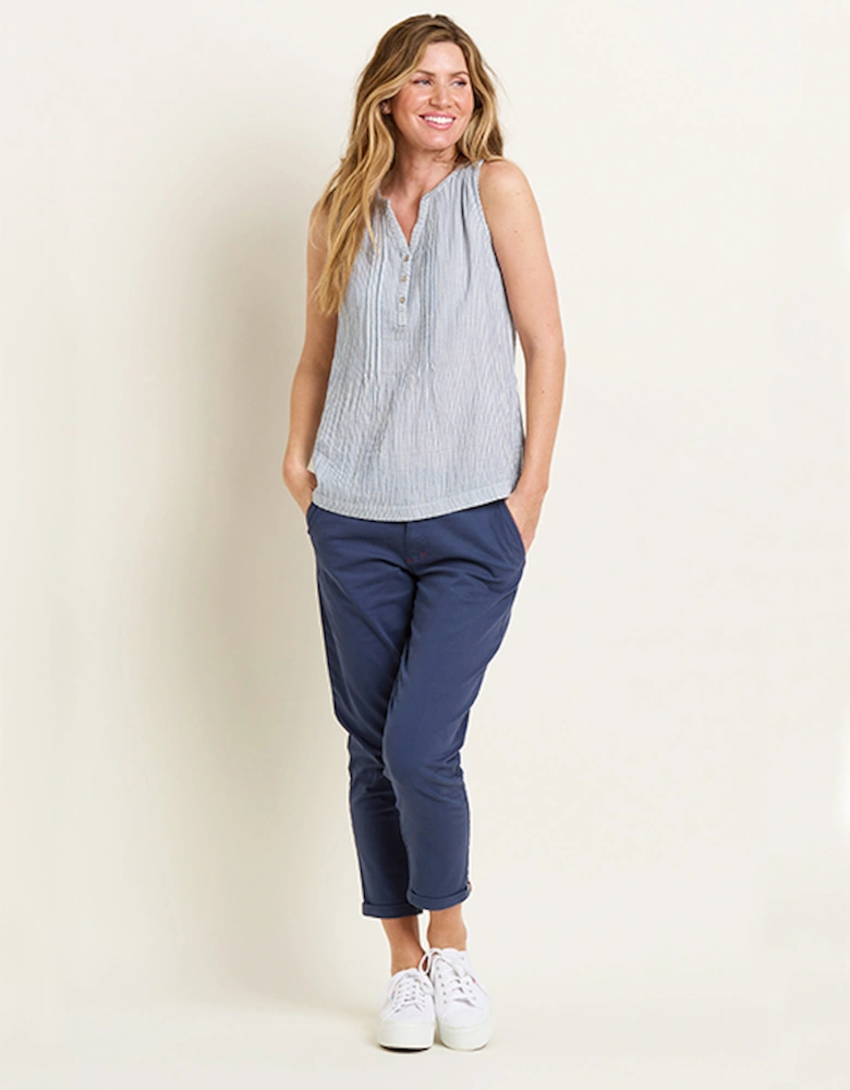 Women's Madison Stripe Textured Vest Blue