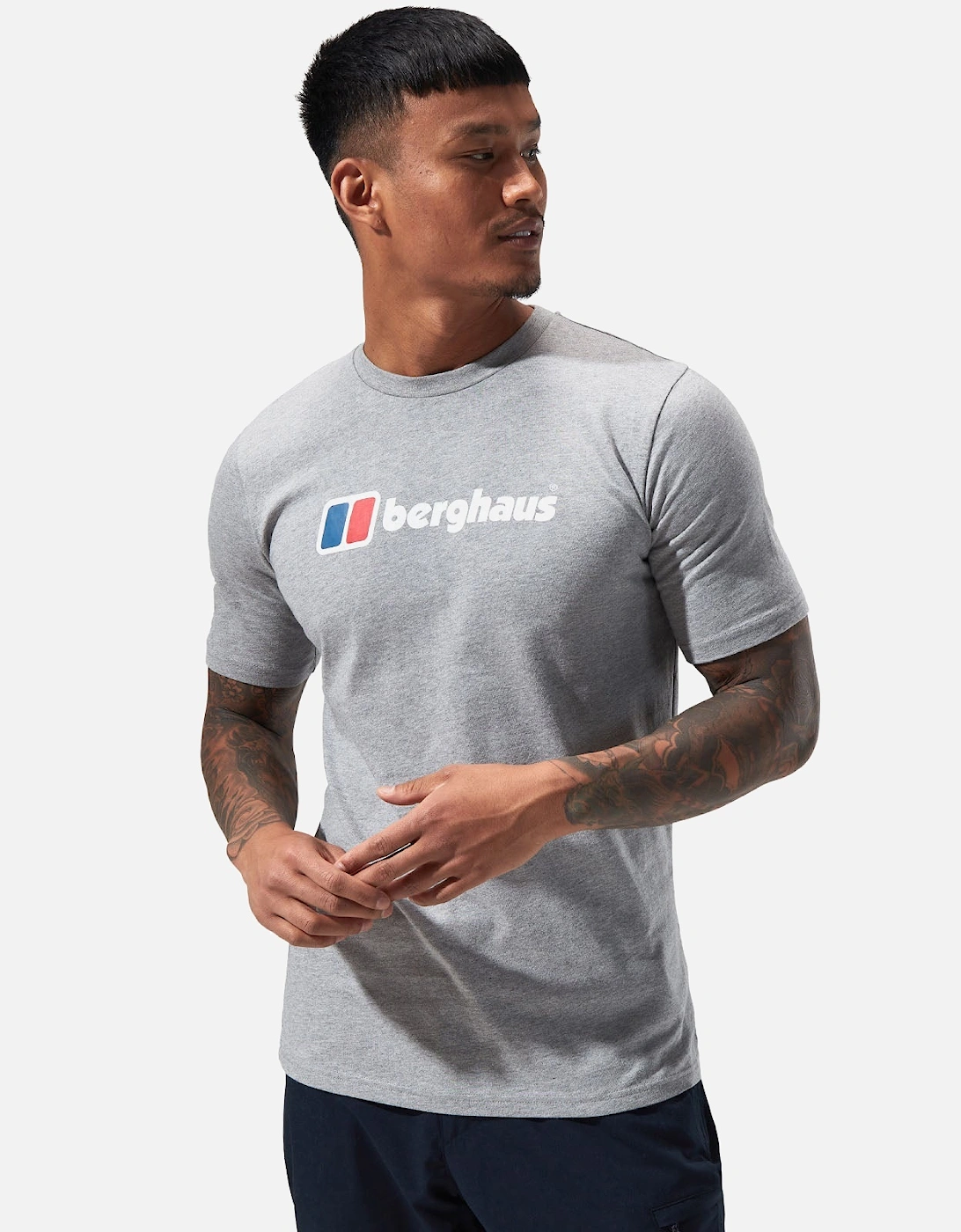 Berghaus Men's Grey Organic Big Classic Logo Tee - : 40/Regular L