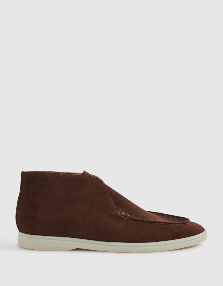 Suede Slip-On Boots