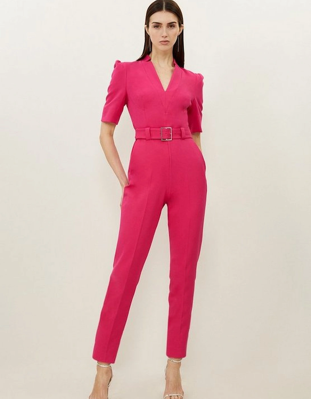 Forever Belted Notch Neck Tailored Jumpsuit, 5 of 4