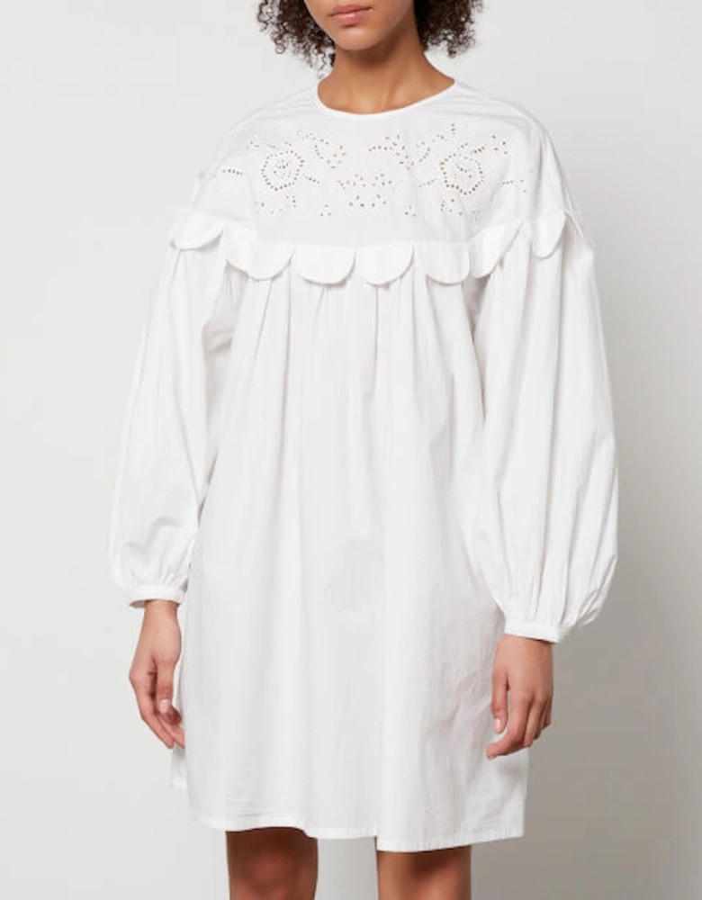 Broderie Anglaise Cotton-Poplin Mini Dress