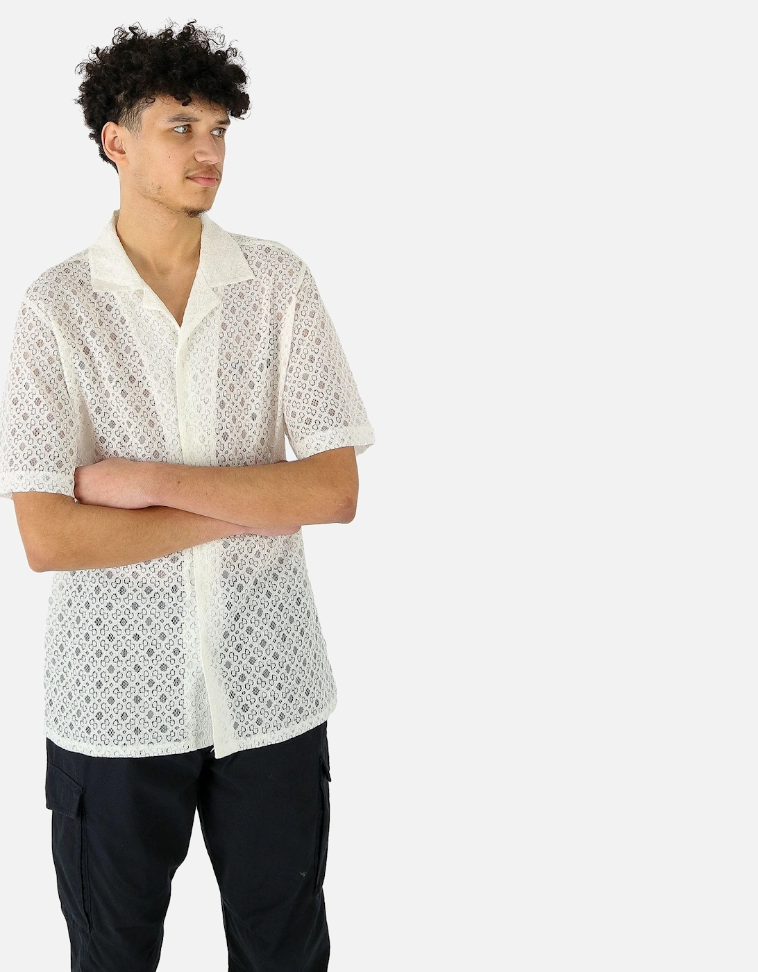 Didcot Corded Lace White SS Shirt