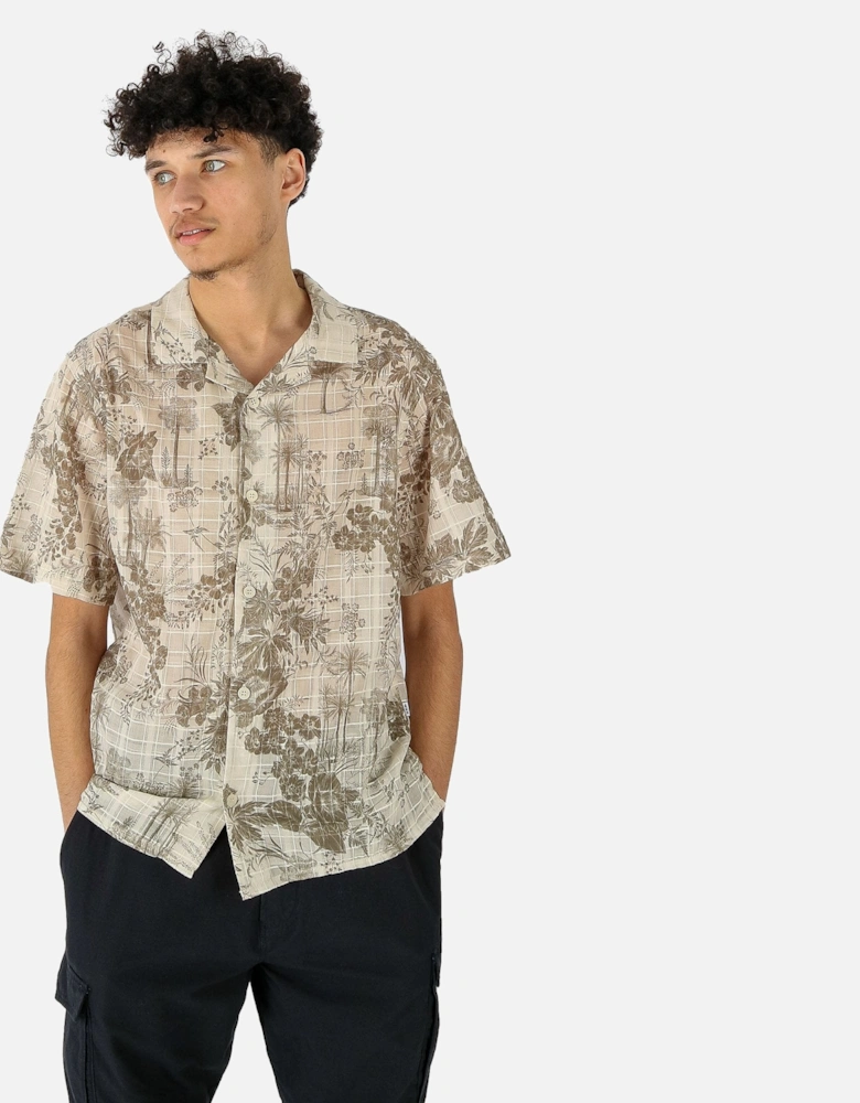 Didcot Palm Floral Khaki Shirt