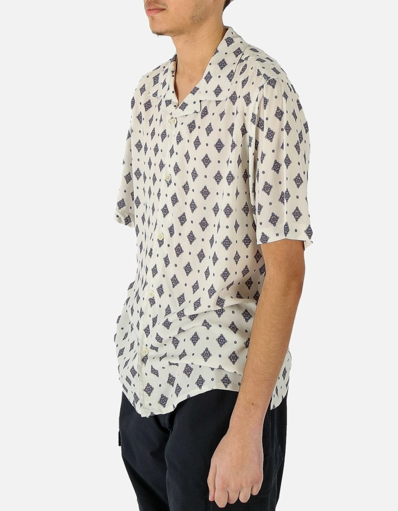 Didcot Ditsy Tile Print SS Beige Shirt