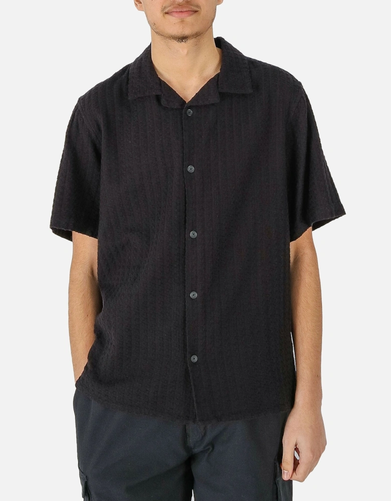 Didcot Textured Wave Black Shirt
