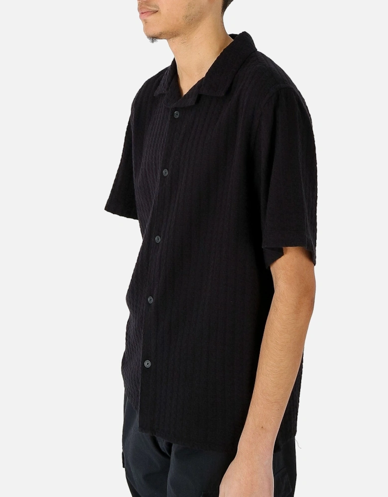 Didcot Textured Wave Black Shirt