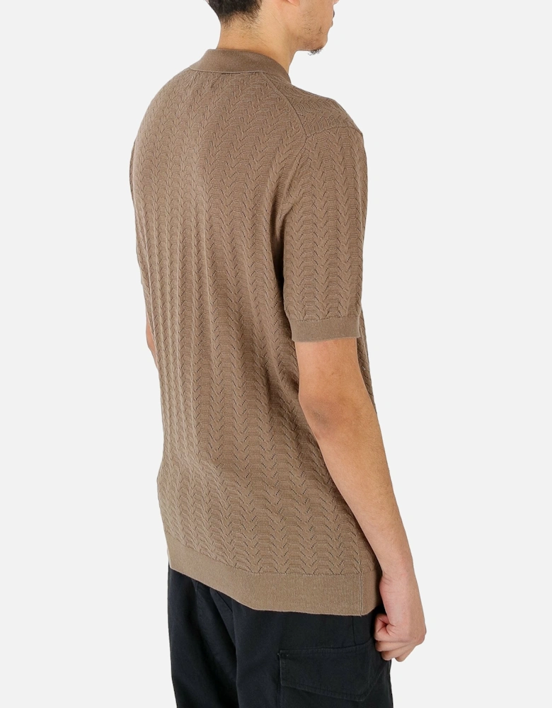 Tellaro Knitted Chevron Brown Shirt