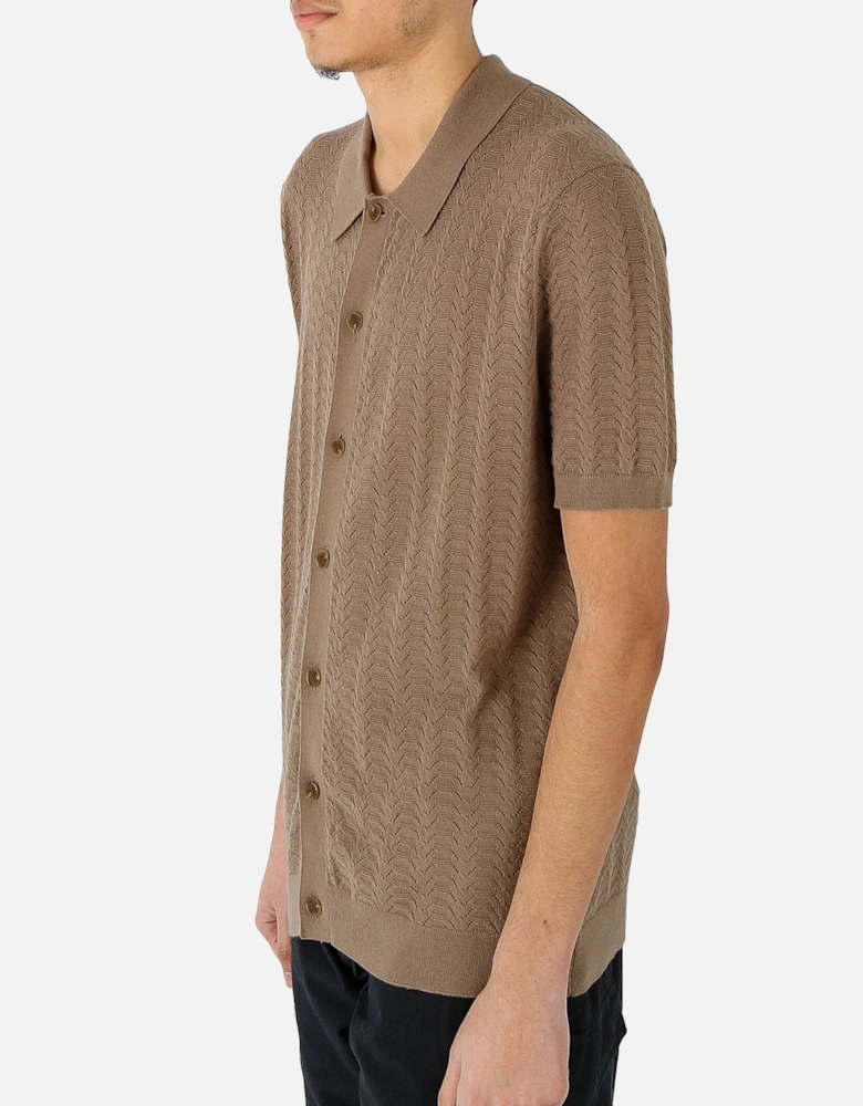 Tellaro Knitted Chevron Brown Shirt