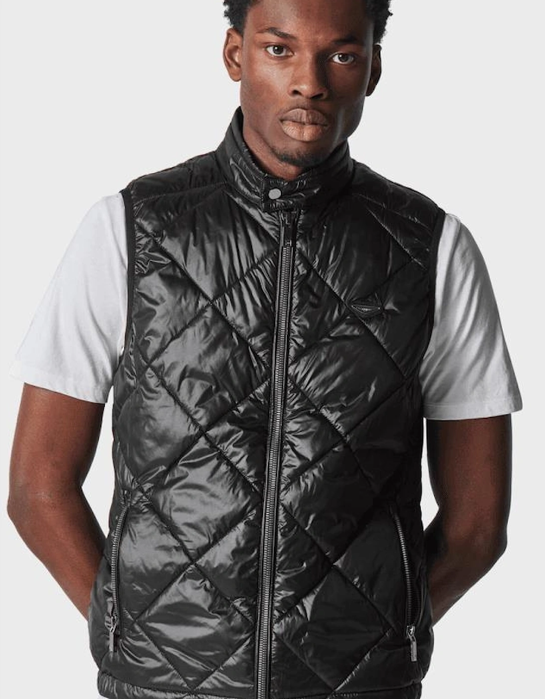 Fink Metal Logo Puffer Black Gilet