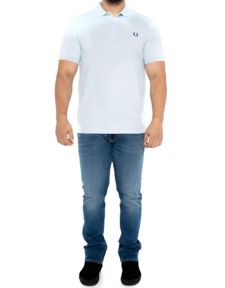 Mens Plain Polo Shirt (Light Blue)