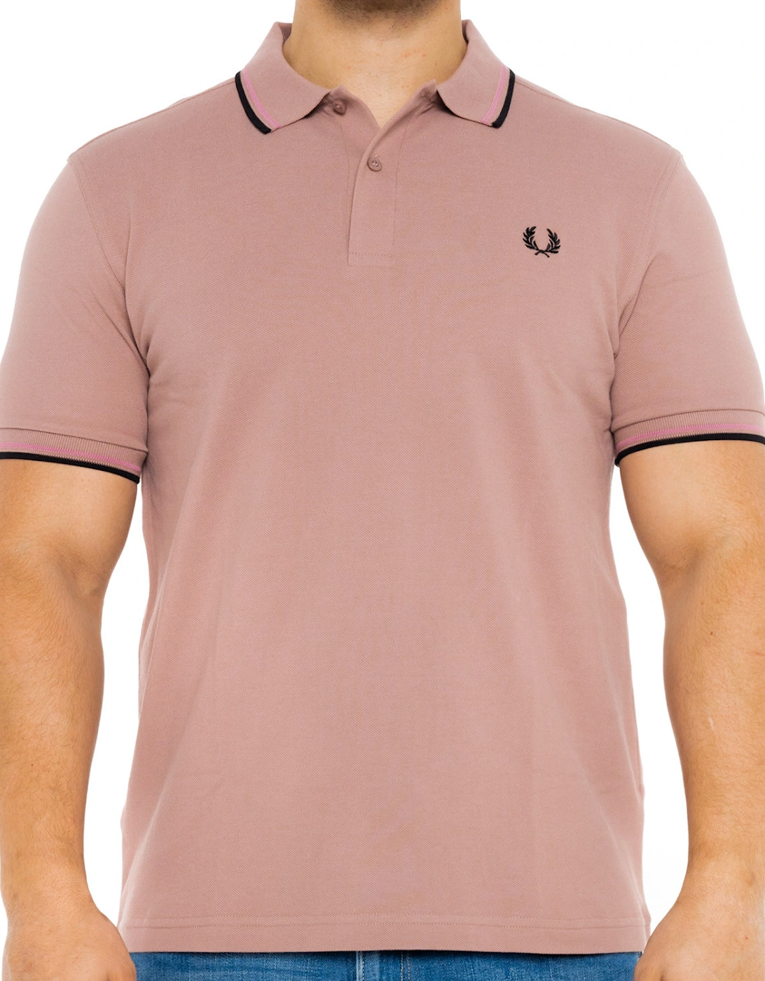Mens Twin Tipped Collar Polo Shirt (Dark Pink), 8 of 7