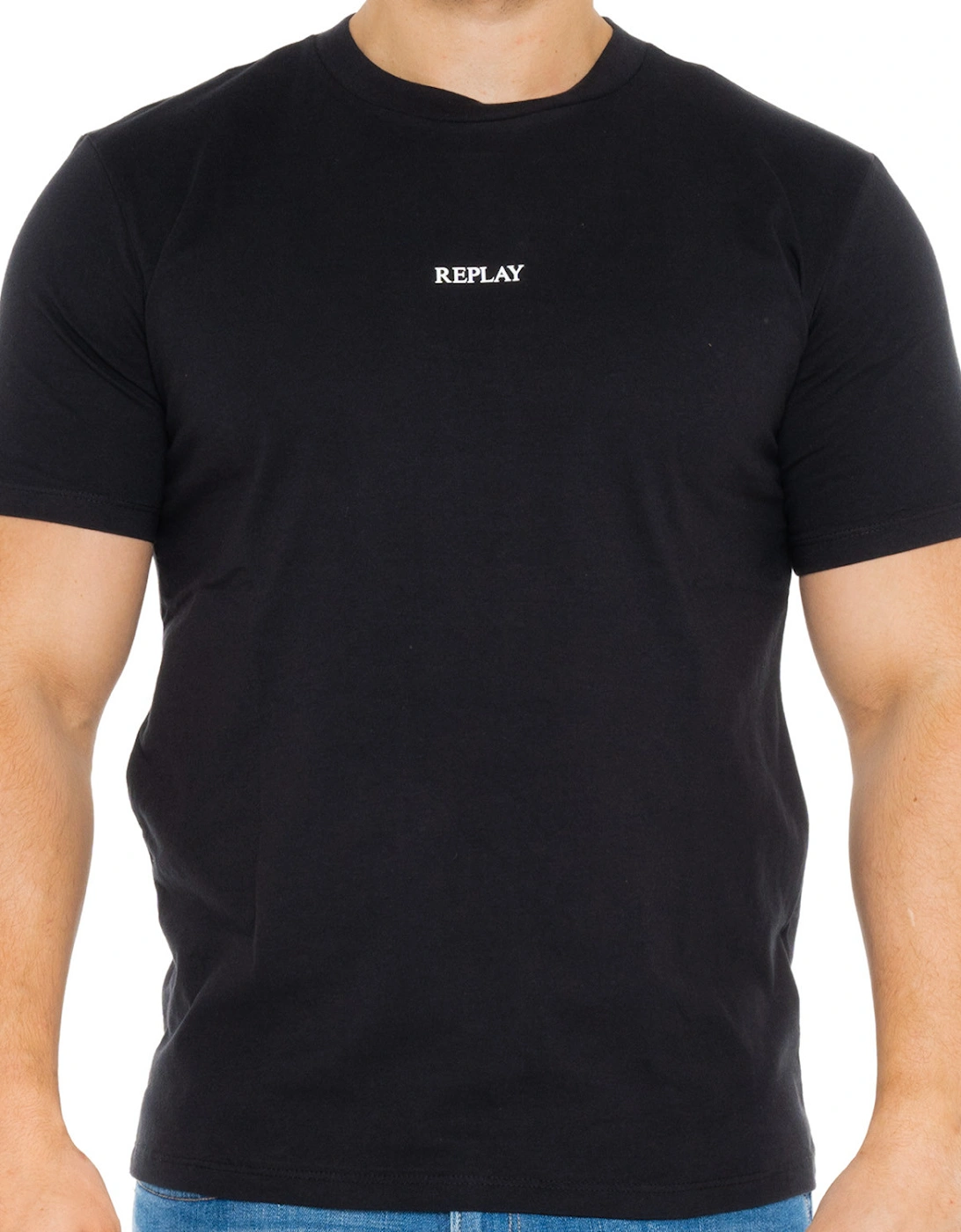 Mens Small Chest Logo T-Shirt (Black), 8 of 7