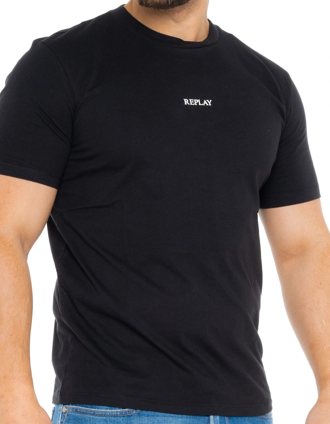 Mens Small Chest Logo T-Shirt (Black)