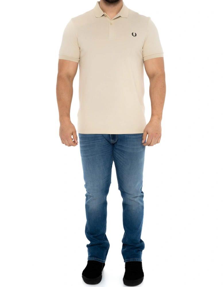 Mens Plain Polo Shirt (Beige)