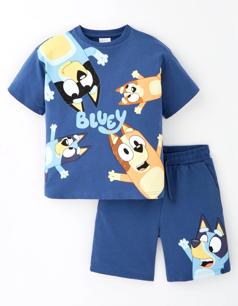 2 Piece T-shirt And Short Set - Blue