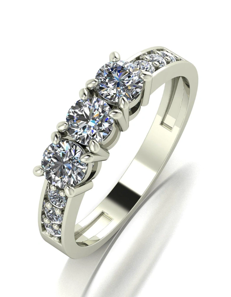 Lady Lynsey 9ct White Gold 1.00ct Total Trilogy Ring