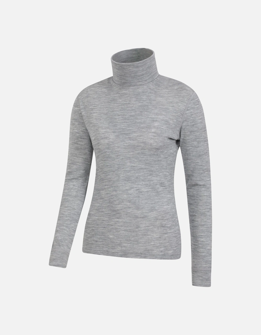 Womens/Ladies Merino Wool Roll Neck Base Layer Top