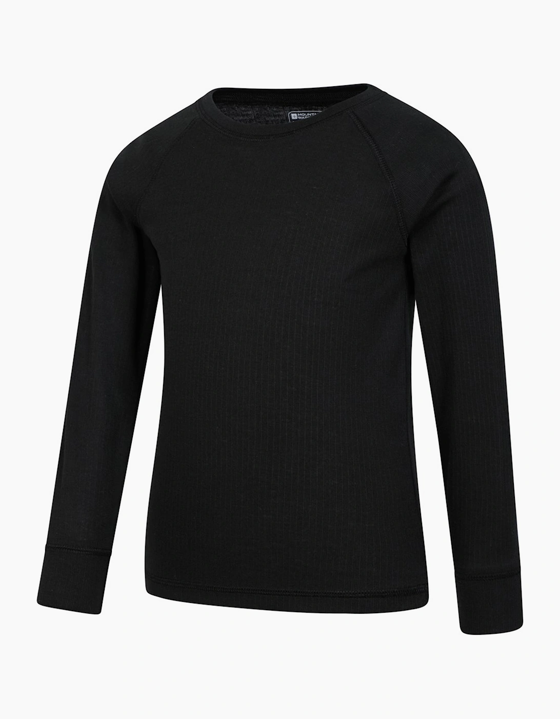 Mountain Warehouse Talus Round Neck Base Layer Top for Children, Black, 2-3 Years - Image 2