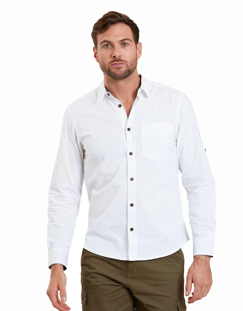 Mens Coconut Textured Long-Sleeved Shirt