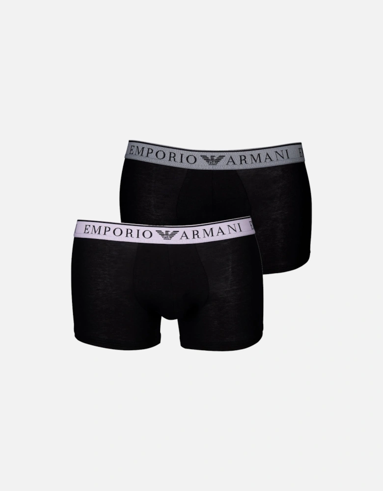 2-Pack Endurance Logo Boxer Trunks, Black