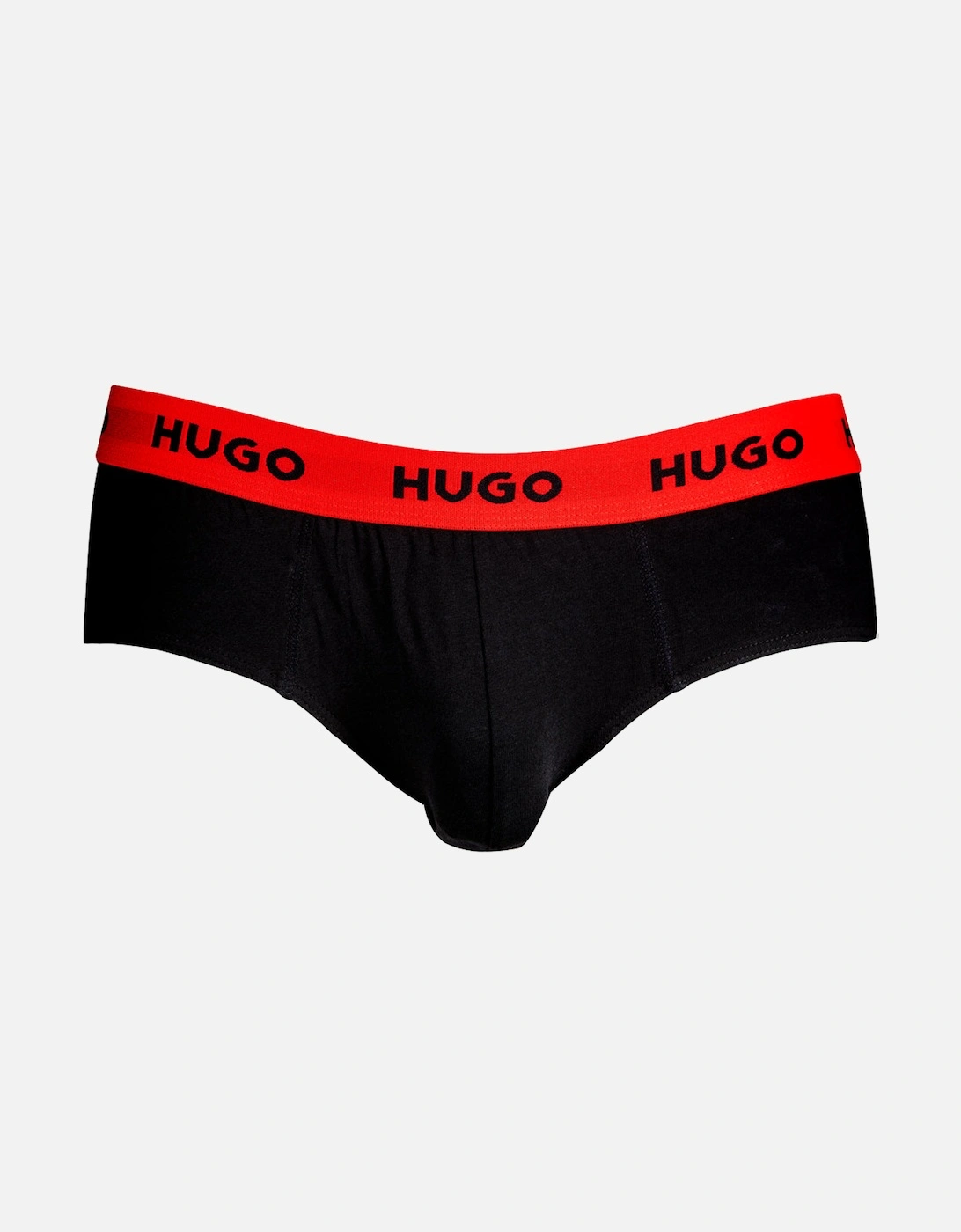 3-Pack Classic Logo Briefs, Black/red