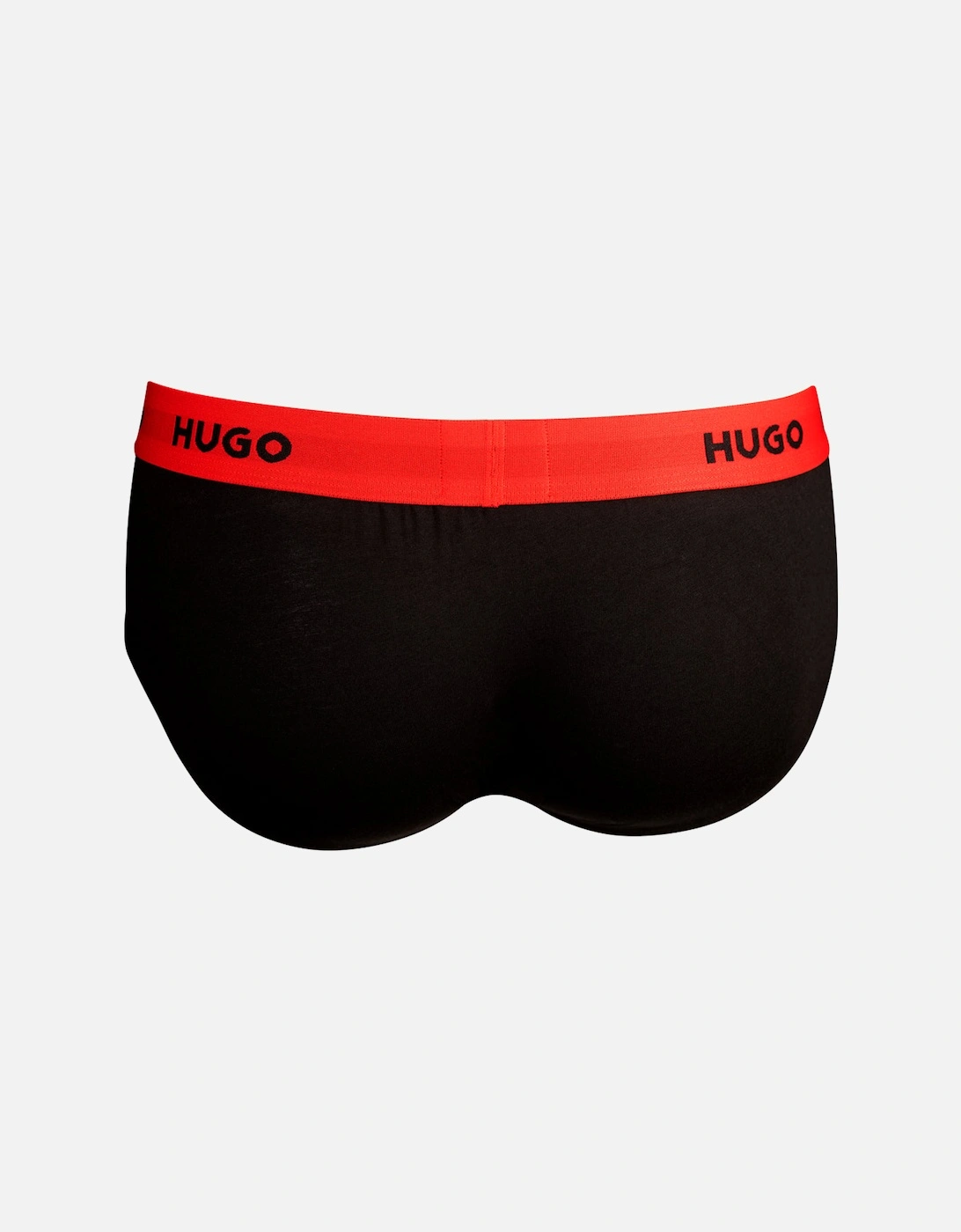 3-Pack Classic Logo Briefs, Black/red