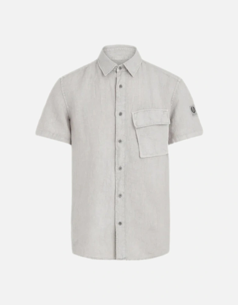 Scale Short Sleeve Linen Shirt Cloudy Grey