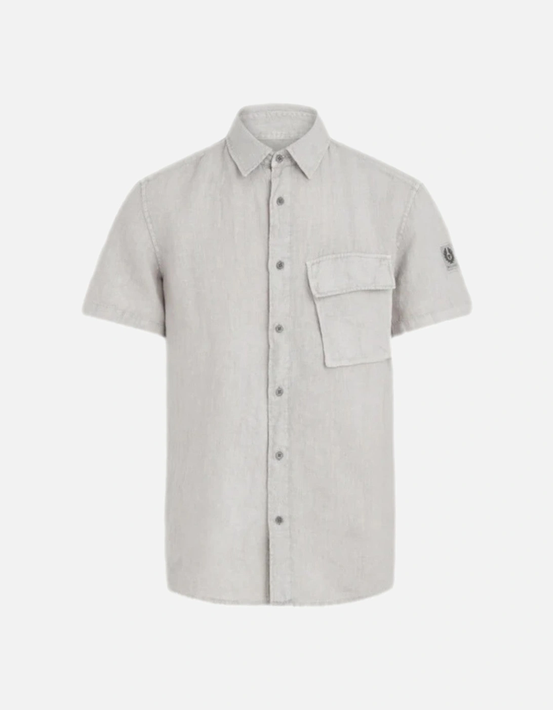 Scale Short Sleeve Linen Shirt Cloudy Grey, 3 of 2