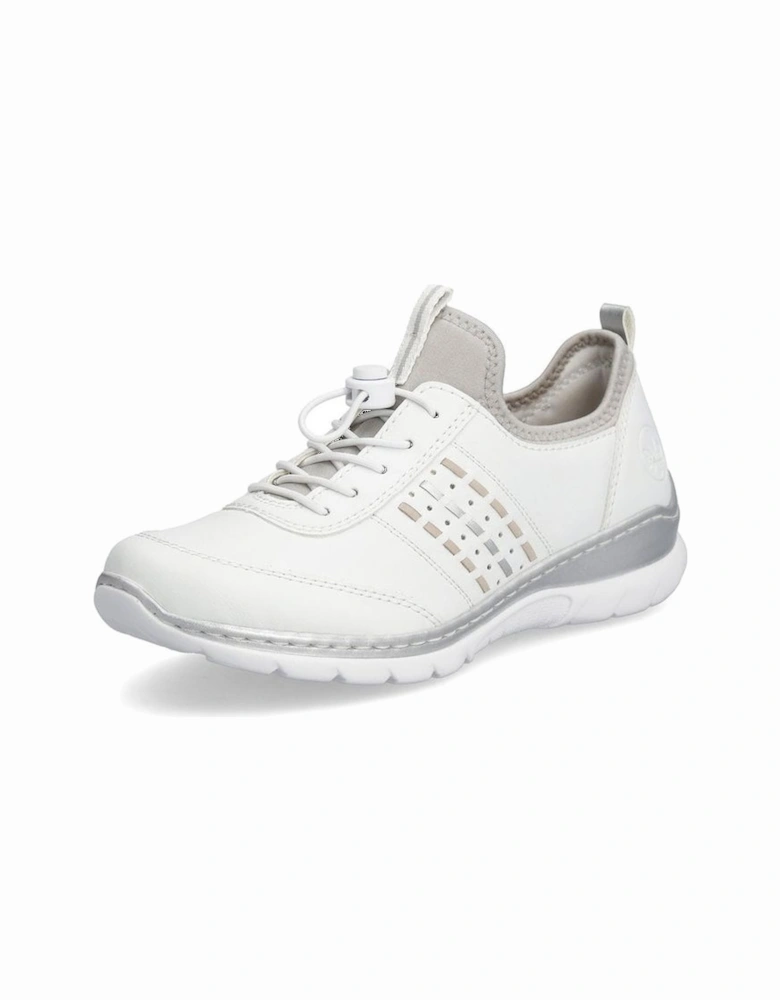 L3259-80 White slip on trainer ladies