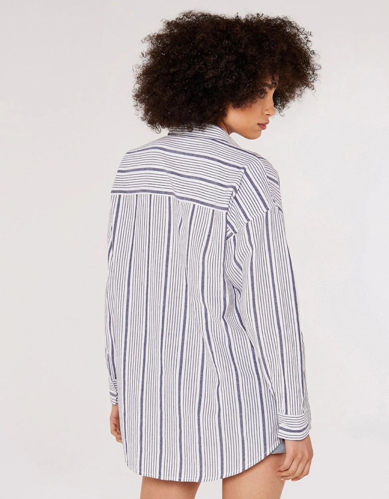 Woven Stripe Oversized Shirt