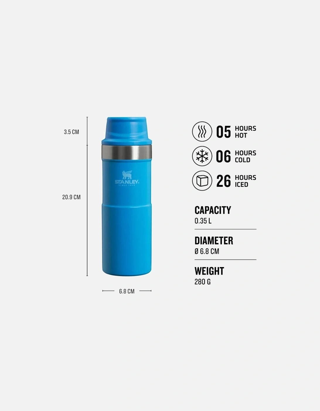0.35L Classic Trigger Action Travel Thermal Cold Water Bottle