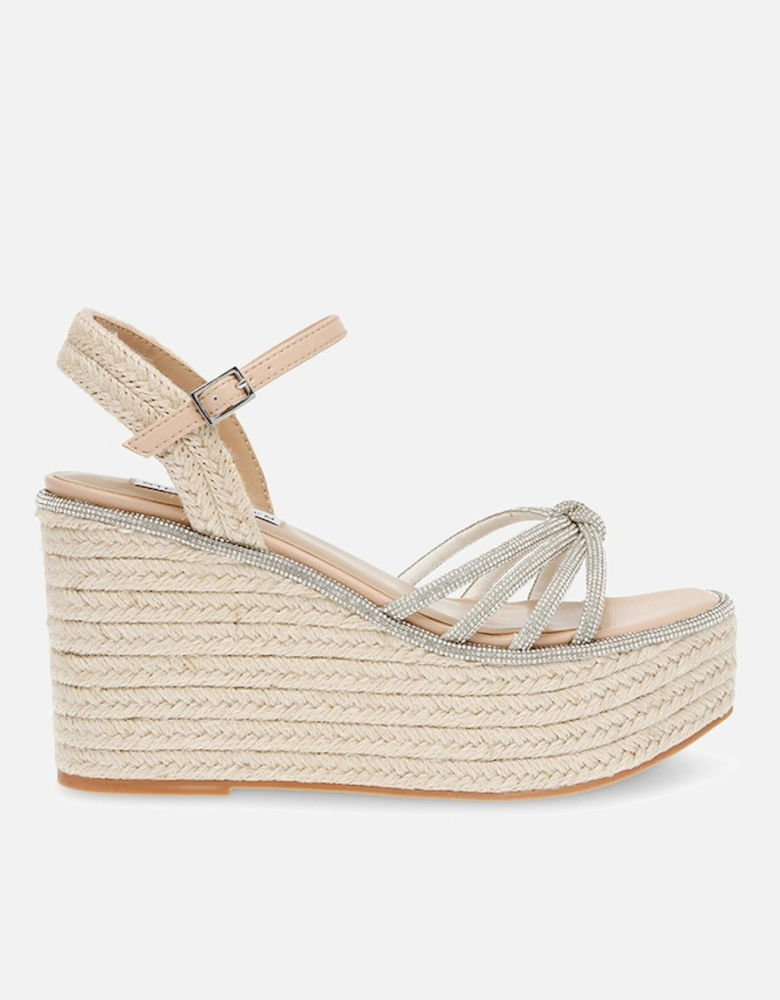 Women's Jaded Faux Leather Wedge Espadrille Sandals