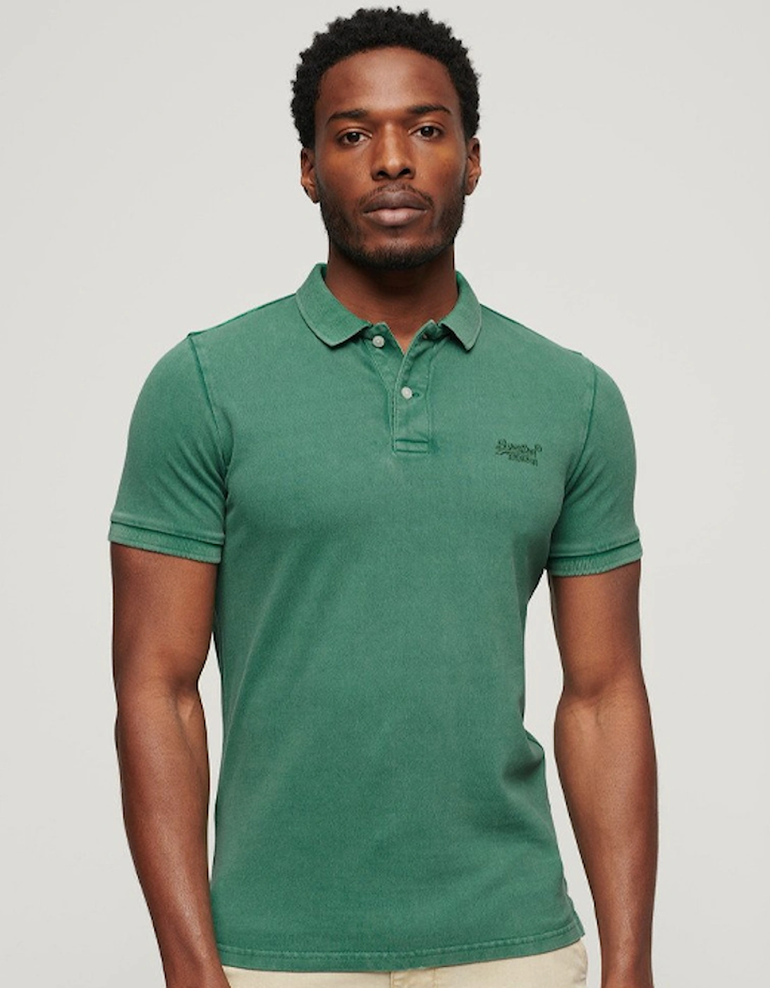 Men's Vintage Destroyed Polo Light Fern Green, 6 of 5