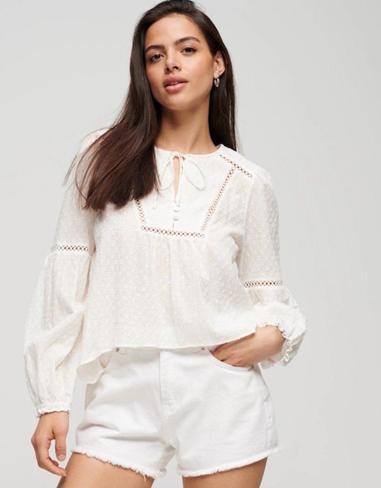 Women's Ibiza Long Sleeve Beach Blouse Off White