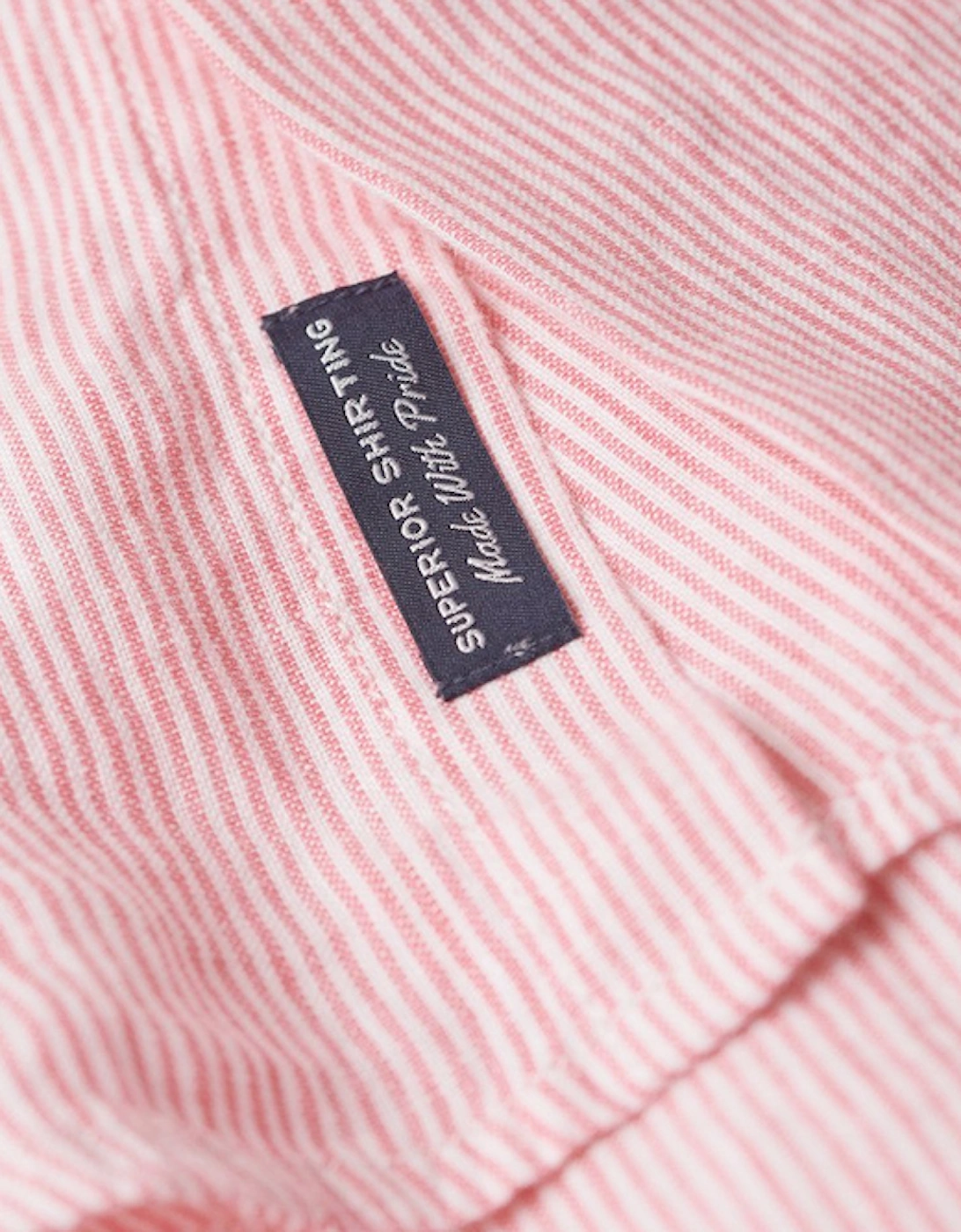 Men's Studios Casual Linen Long Sleeve Shirt New House Pink Stripe